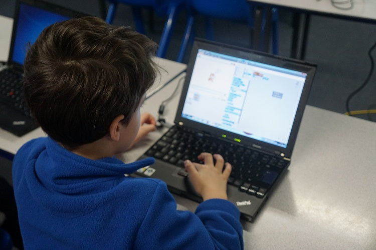 Boy coding online